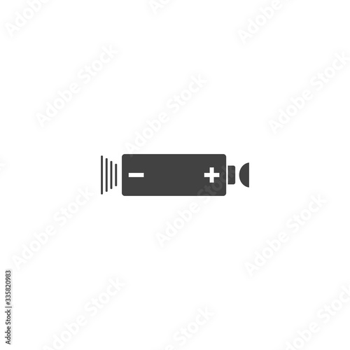 Battery vector icon on white isolated background. The symbol of energy on white isolated background.