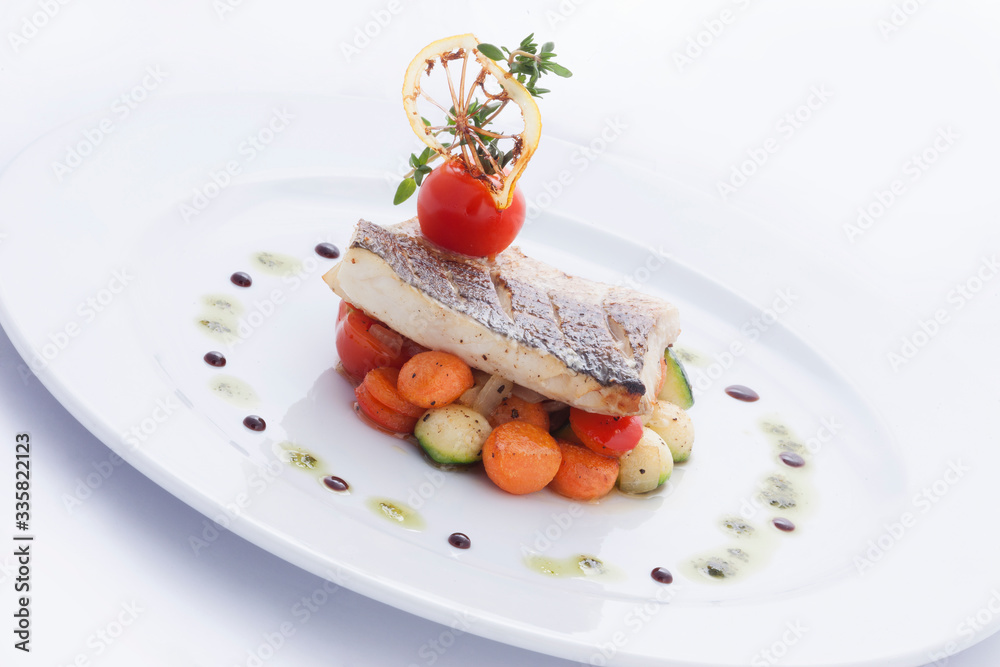 Halibut Steak with Vegetables