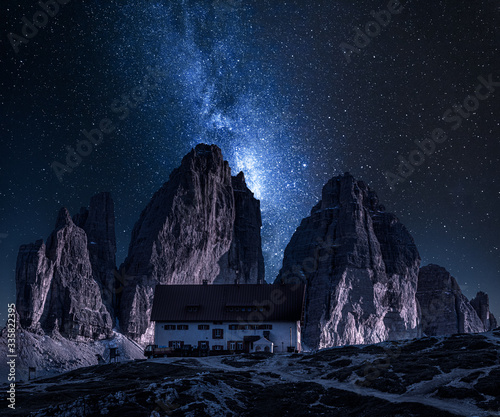 Milky way over Dreizinnen h...