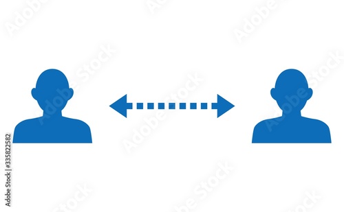 Simple icon representing social distance