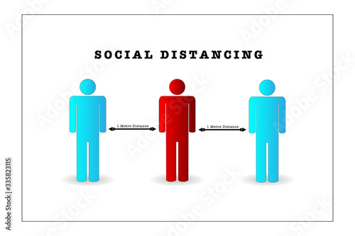 Social Distancing vector, disease prevention concept