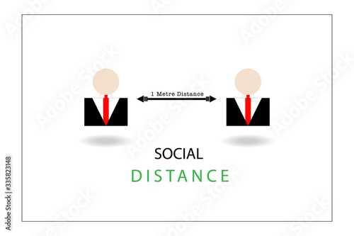 Social Distancing vector, disease prevention concept