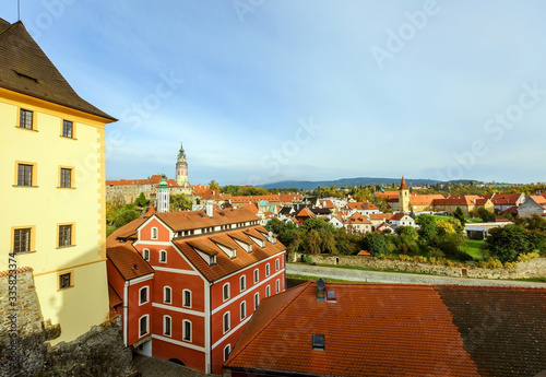Cityscape of Cesky Krumlov in autumn, Czechia