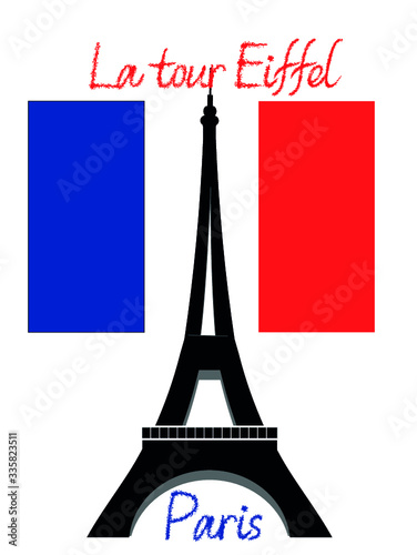 Eiffel tower isolated vector illustration. 
The iron tower in Paris, the symbol of France