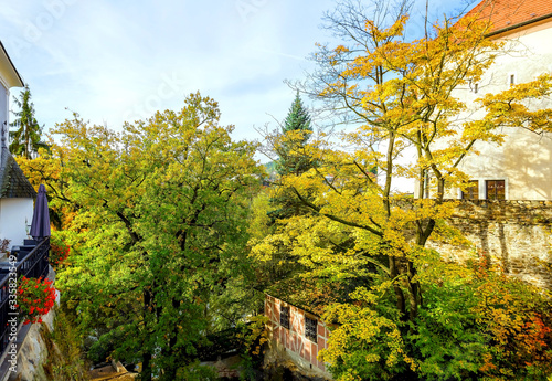 Cityscape of Cesky Krumlov in autumn, Czechia