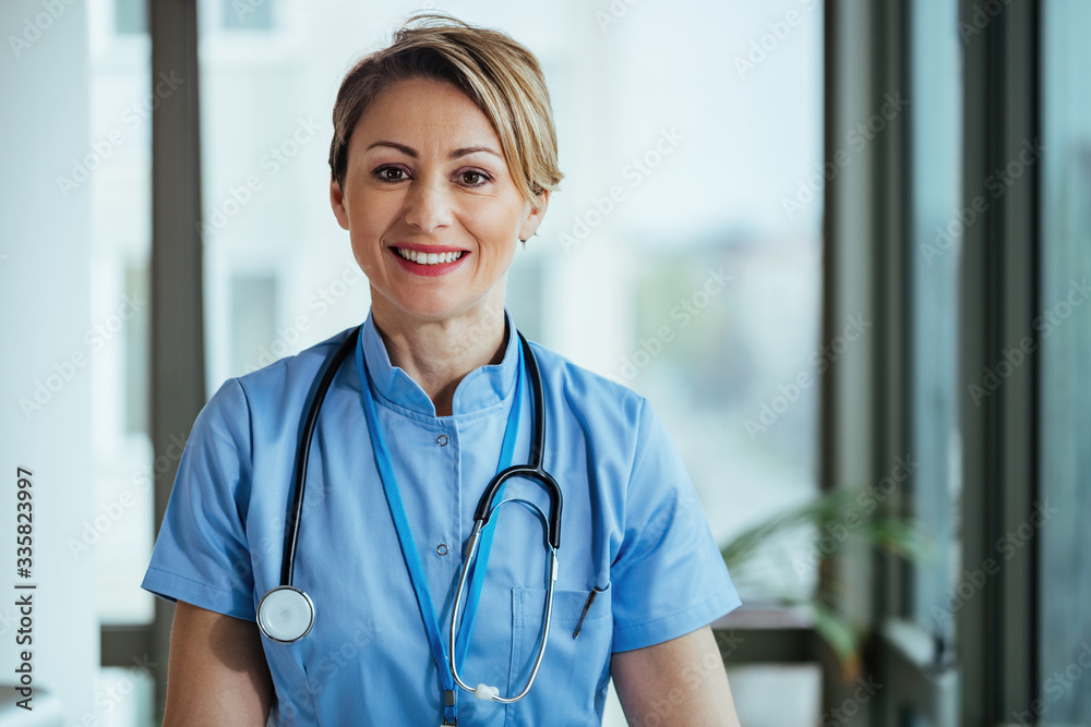 Portrait of happy healthcare professional in the hospital. Portrait of happy healthcare professional in the hospital.