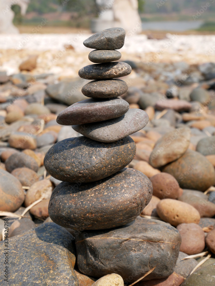 stack of stones background. pebble stone