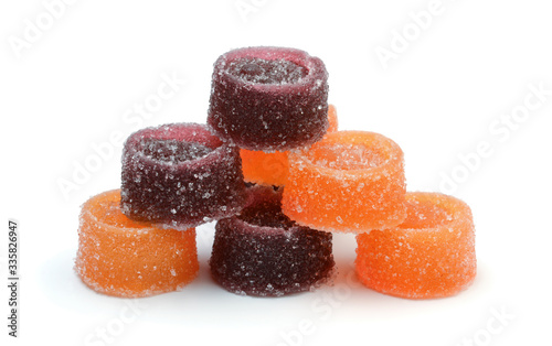 Marmalade sweets isolated on a white.