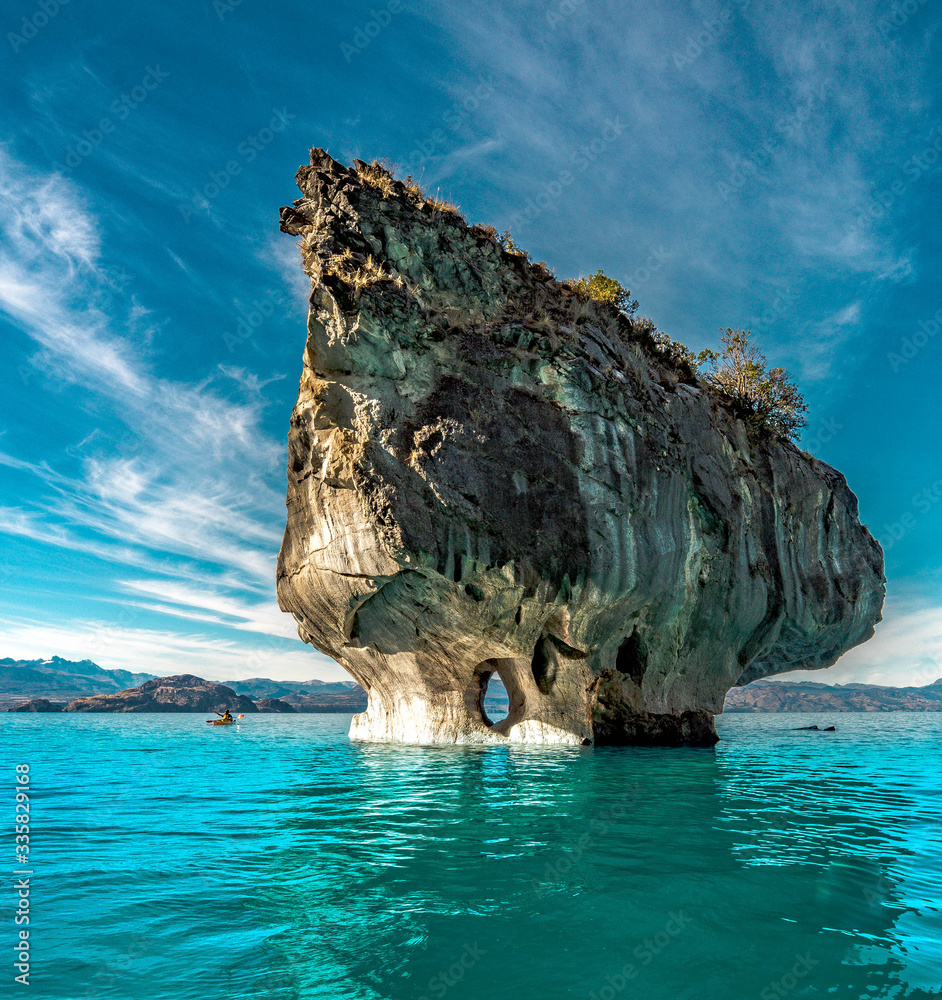 Marble caves kayaking in Patagonia Stock Photo | Adobe Stock