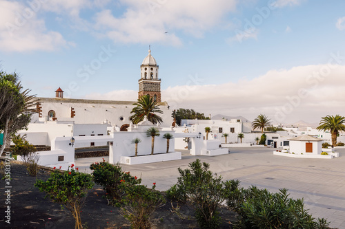 Teguise, Lanzarote, Spain. The old architecture of city. Church Iglesia de Nuestra Senora de Guadalupe