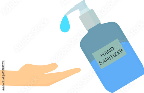 How to use hand sanitizer properly to clean and disinfect hands. eps 10 vector