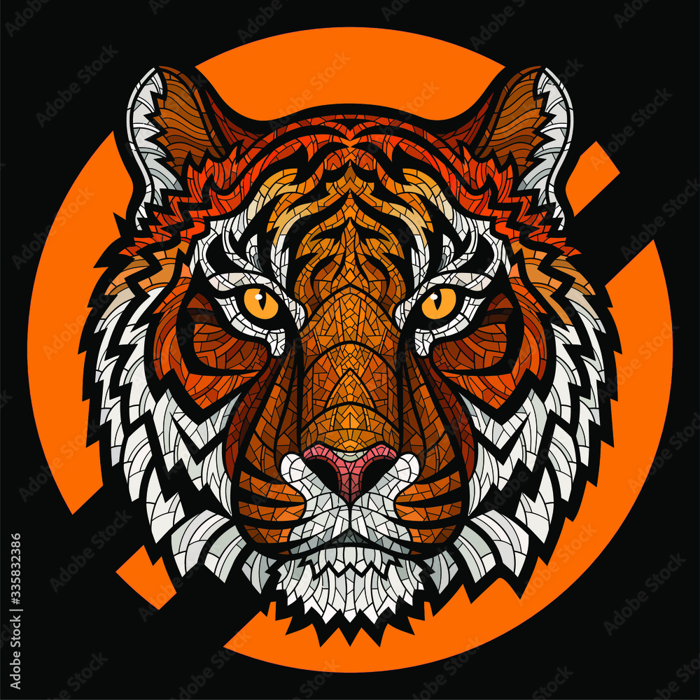 Fototapeta premium vector of a tiger head