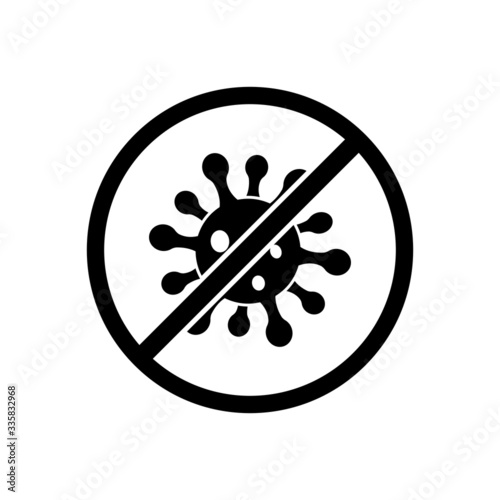 Virus stop, virus crossed, corona virus, covid-19 prevention vector icon