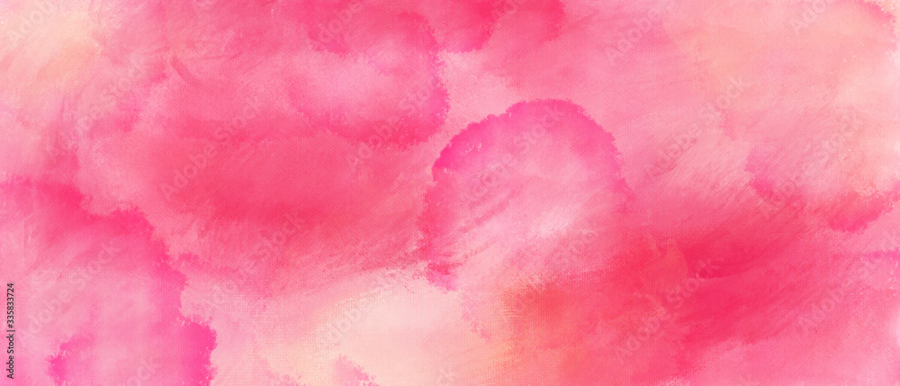 Bright pink watercolor background on textured paper. Stains of watercolor.
