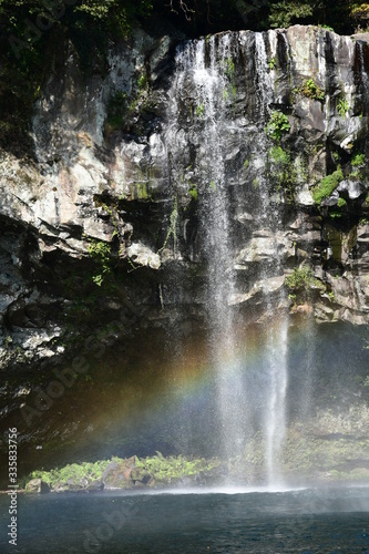 Falls and rainbow