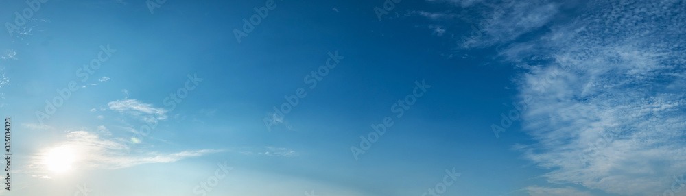 Panorama sky with beautiful cloud on a sunny day. Panoramic high resolution image. Panorama sky with beautiful cloud on a sunny day. Panoramic high resolution image.