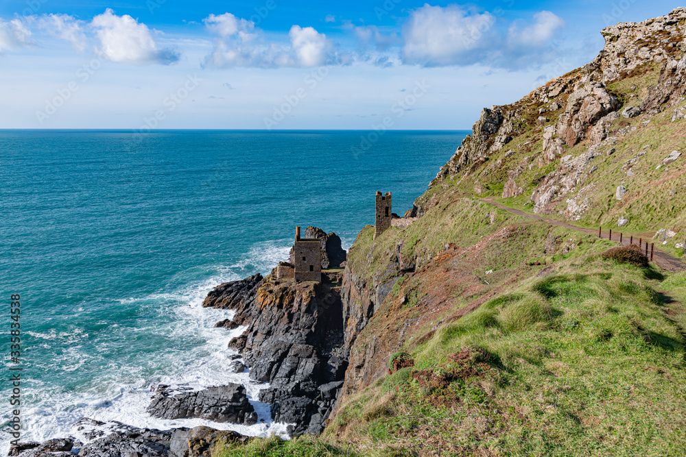 Tin min ruins at Botallack on the Cornish coast