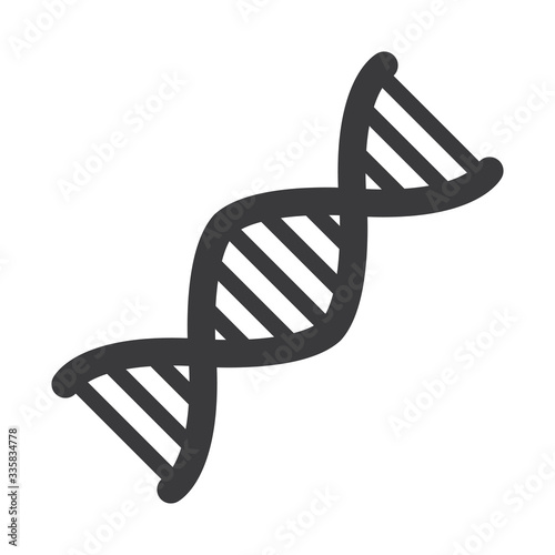 DNA Sign. DNA icon isolate on white background drawing by illustration