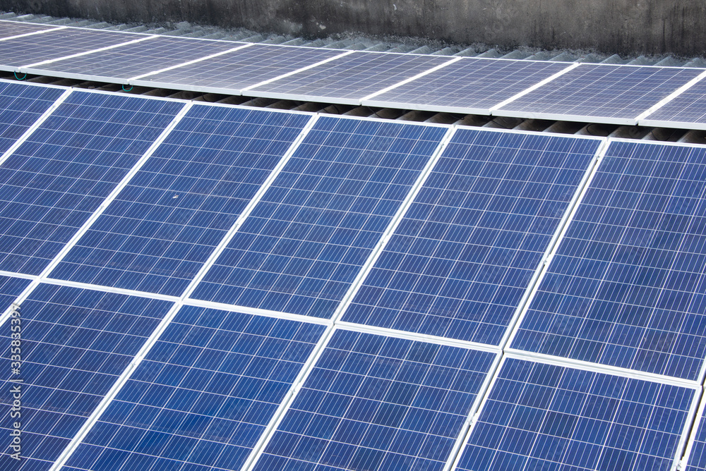 Detailed close-up of modern large photo voltaic solar panels. Solar cells panel Detailed close-up of modern large photo voltaic solar panels. Solar cells panel