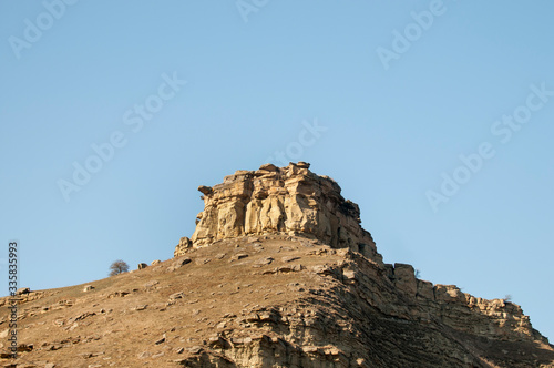 Rock mountain with blue sky