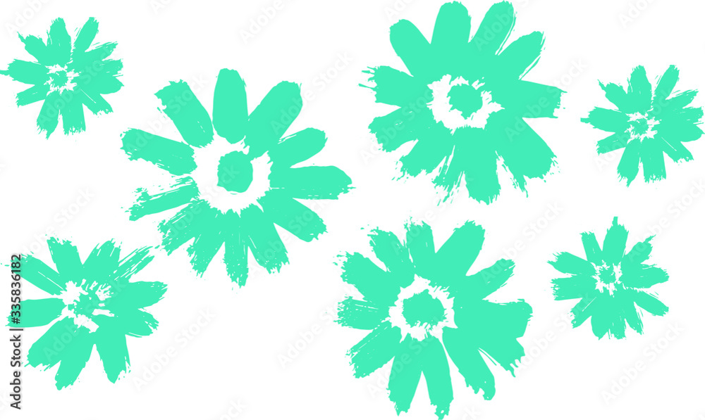 Dry Brush Painted Daisies Dry Brush Painted Daisies