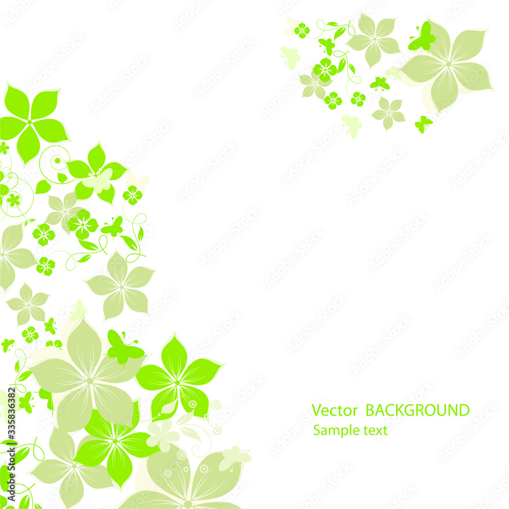 abstract floral background with butterflies abstract floral background with butterflies