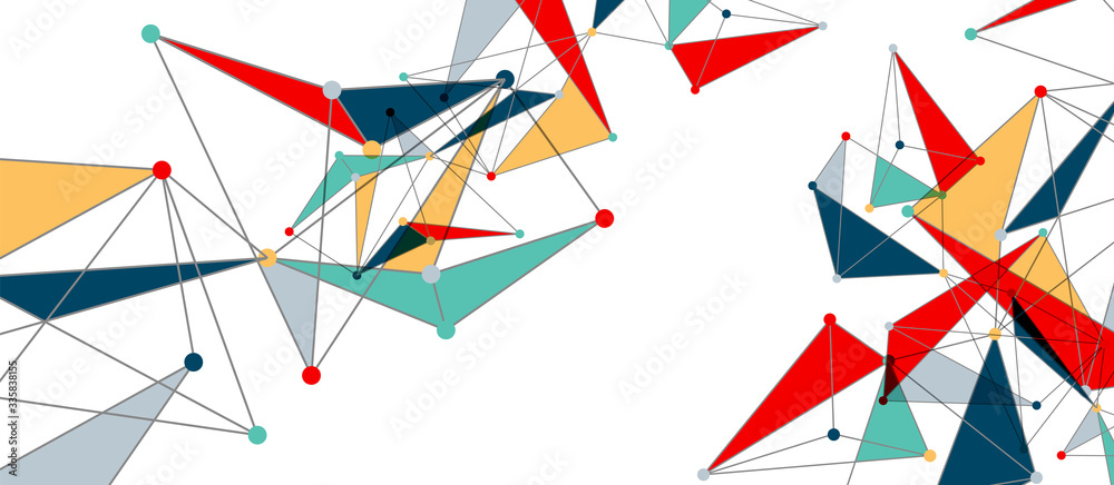 Line points connections, triangular technology design. Abstract geometric background Line points connections, triangular technology design. Abstract geometric background