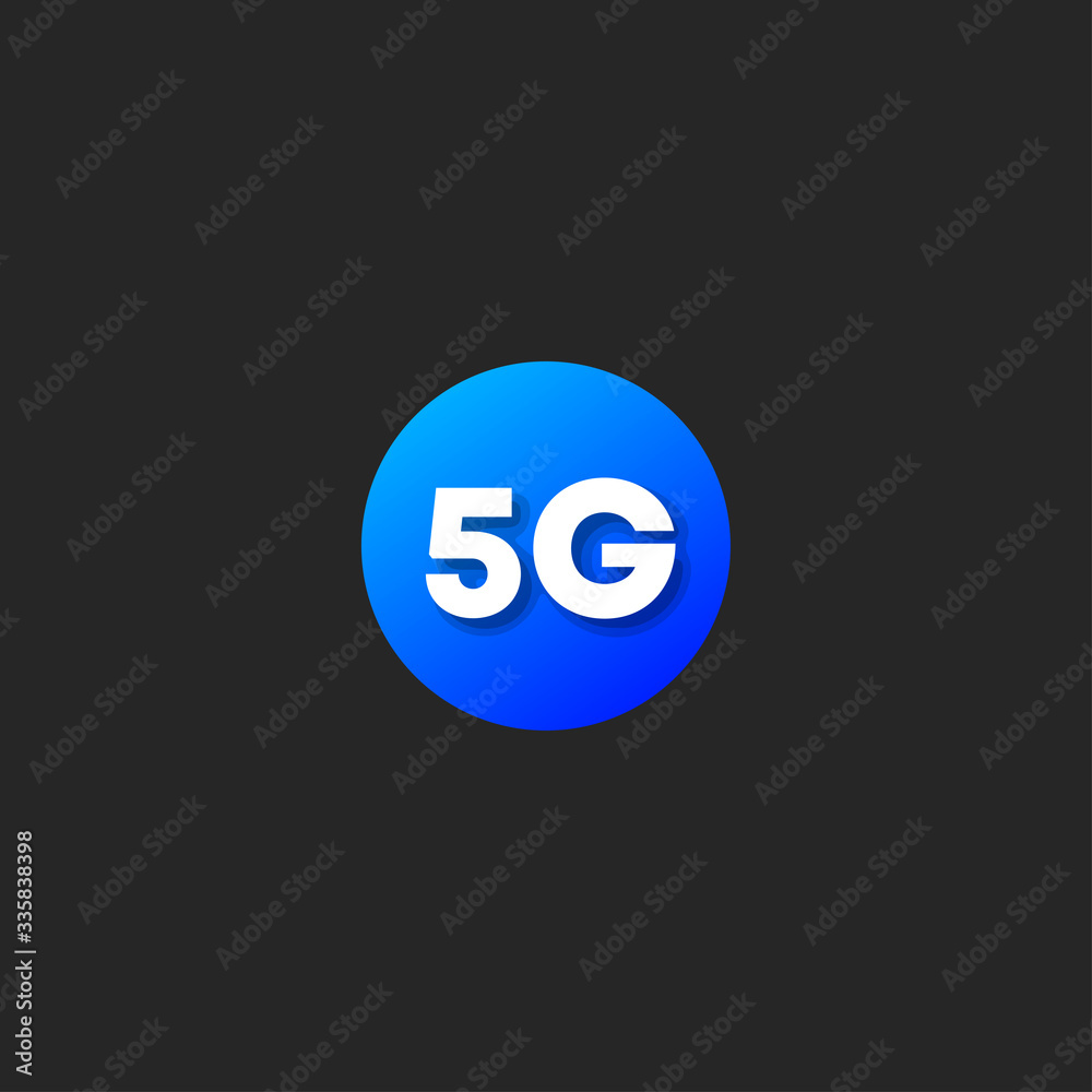 5G icon in trendy flat style isolated on black background. Vector illustration 5G icon in trendy flat style isolated on black background. Vector illustration