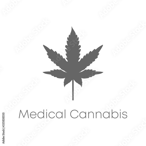 Medical flat cannabis on white background