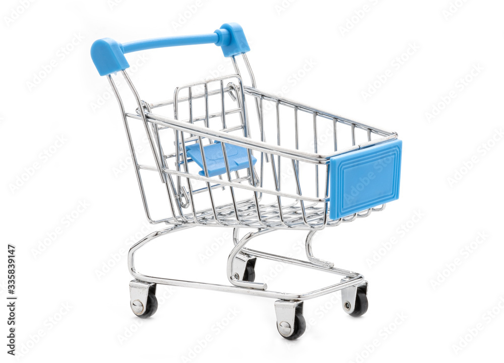 Isolated empty shopping cart on white background. Isolated empty shopping cart on white background.