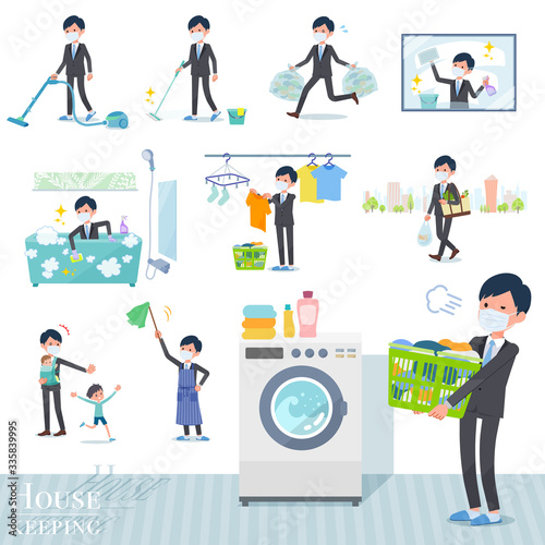 flat type mask businessman_housekeeping