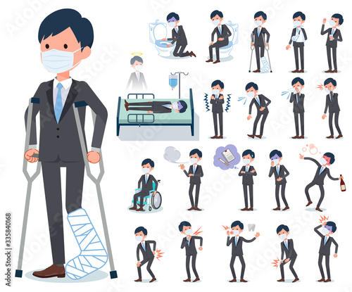 flat type mask businessman_sickness