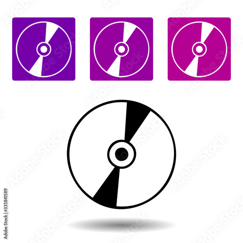 Compact Disc icon. Simple outline vector of Media set for UI and UX, website or mobile application