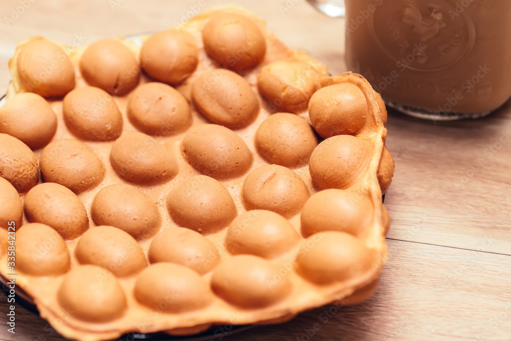 Traditional Hong Kong waffle soft and crunchy from oven, Hong Kong Egg,egg puff Traditional Hong Kong waffle soft and crunchy from oven, Hong Kong Egg,egg puff