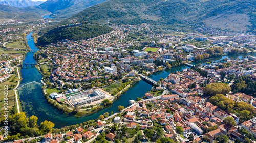 Aerial view of City of Trebinje, Bosnia and Herzegovina, Europe