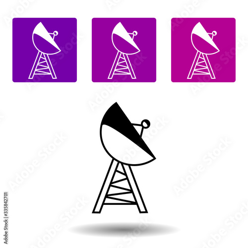 Radar Satellite icon. Simple outline vector of Media set for UI and UX, website or mobile application