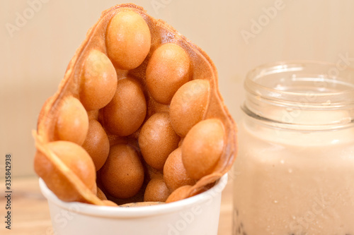 Canvas Print Traditional Hong Kong waffle soft and crunchy from oven, Hong Kong Egg,egg puff