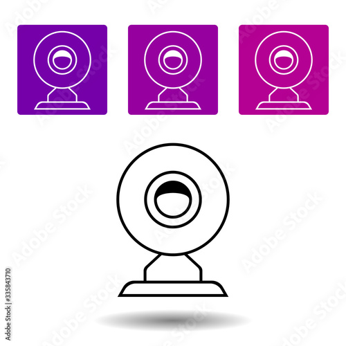 Web Camera icon. Simple outline vector of Media set for UI and UX, website or mobile application