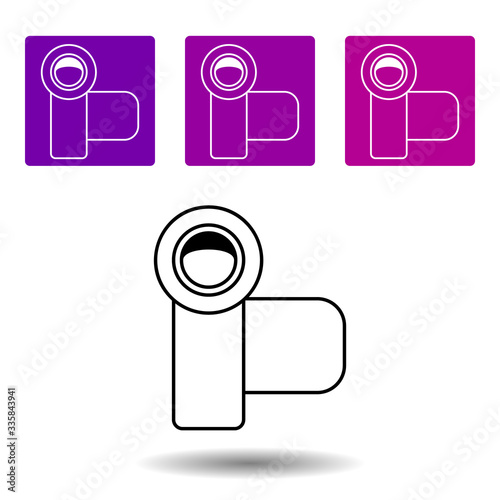 Video Camera icon. Simple outline vector of Media set for UI and UX, website or mobile application
