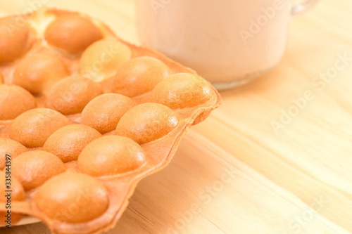 Traditional Hong Kong waffle soft and crunchy from oven, Hong Kong Egg,egg puff photo