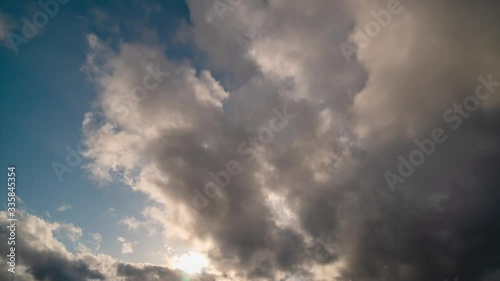 Time-lapse of Clouds Moving in Blue Sky