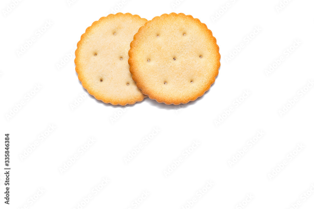 two crackers cookie on a white background