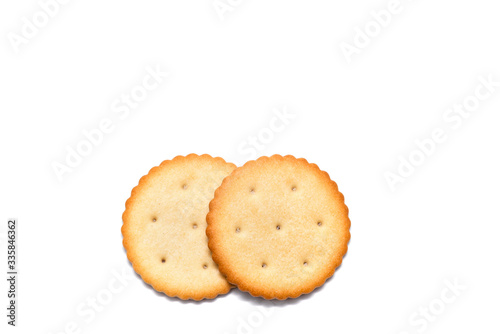 two crackers cookie on a white background