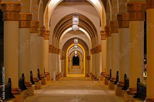 Canvas Print long passageway lined by ornamental columns