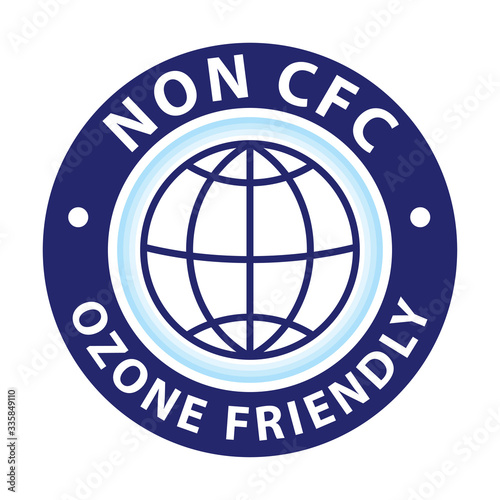 Non CFC icon. Ozone friendly sign. Globe green symbol. Logo template. Vector illustration