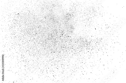 Black grainy texture isolated on white background. Dust overlay. Dark noise granules. Digitally generated image. Vector design elements. Illustration, Eps 10.