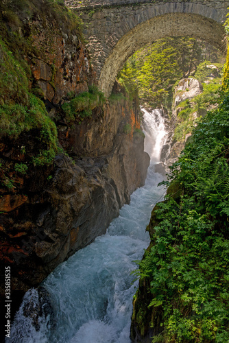 Nice landscape of Pont D´Espagne in the French Pyrenees, Trip to Cauterets, France.