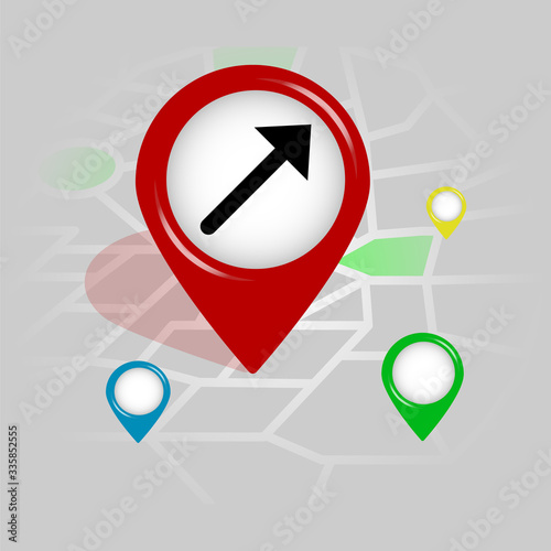 arrow up right icon. Simple glyph vector of Arrow location pin set for UI and UX, website or mobile application