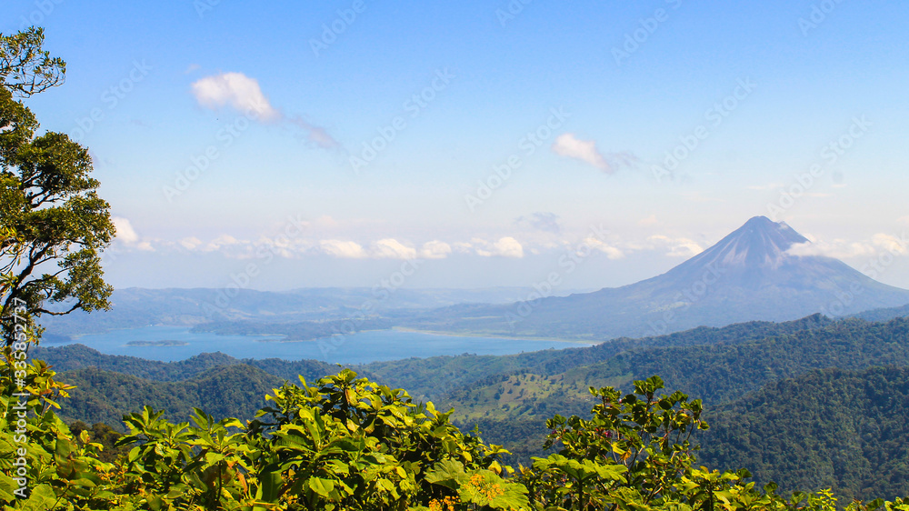 Arenal volcano and lake from Monteverde