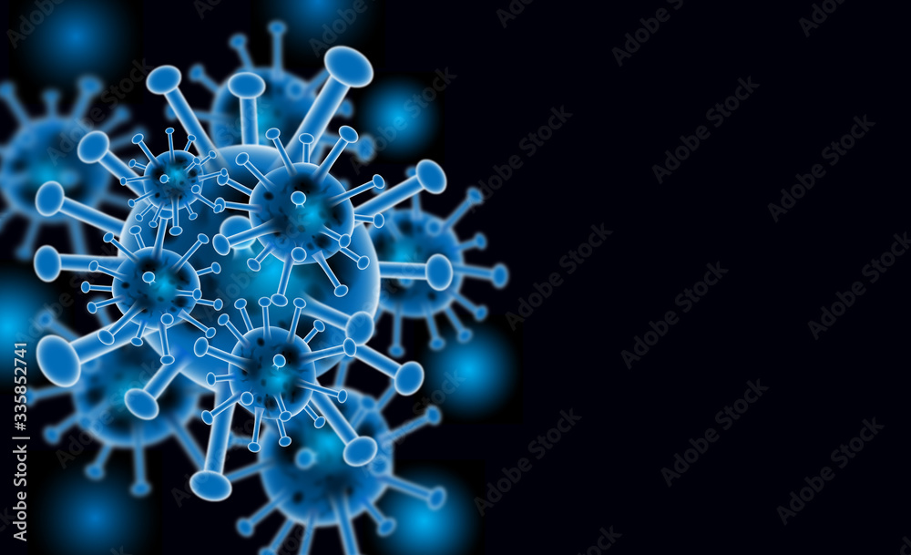 Image of Flu COVID-19 virus cell under the microscope on the blood. Coronavirus Covid-19 outbreak influenza as background.Infection Covid-19 ,pandemic disease, covid symbol,medical healthcare concept. Image of Flu COVID-19 virus cell under the microscope on the blood. Coronavirus Covid-19 outbreak influenza as background.Infection Covid-19 ,pandemic disease, covid symbol,medical healthcare concept.
